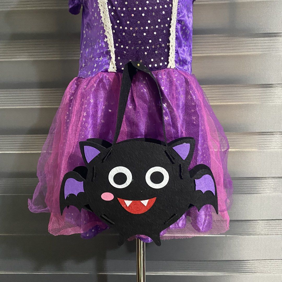 Black Purple Costume (Category: Babies & Kids Fashion) located in Caloocan City. Submitted by discusonlineshop (Listing ID 1469199629, Image 3). Description: set bag dress headband with ligth.