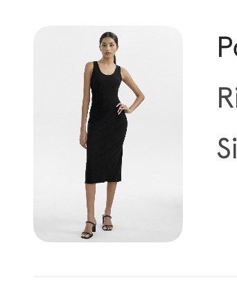 Ribbed sleeveless midi dress (Category: Dresses) located in Makati City. Submitted by coconutbread (Listing ID 1469223418, Image 2). Description: - Classic casual black midi dress - Thick ribbed texture - Form-fitting silhouette but with stretch - Pomelo XS on tag - last pic for reference only! same style just diff color.
