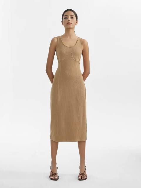 Ribbed sleeveless midi dress (Category: Dresses) located in Makati City. Submitted by coconutbread (Listing ID 1469223418, Image 3). Description: - Classic casual black midi dress - Thick ribbed texture - Form-fitting silhouette but with stretch - Pomelo XS on tag - last pic for reference only! same style just diff color.