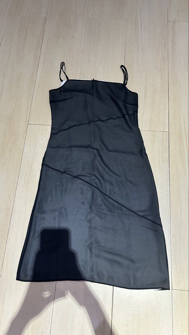 Black Spaghetti Strap Midi Dress with Diagonal Seams (Category: Dresses) located in Caloocan City. Submitted by mariettani10615 (Listing ID 1469360048, Image 2). Description: Fits to S-M. (27-28) :) Never been use, no last price for this na po. No ww. ^^.