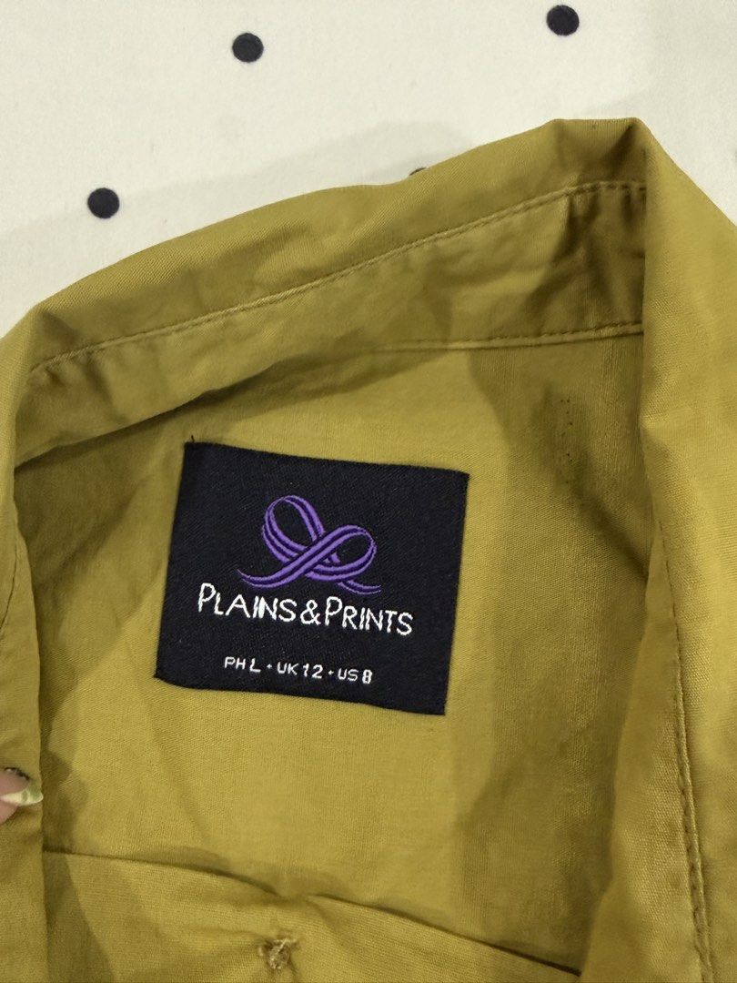 Blouse - Plains and prints (Category: Blouses) located in Manila. Submitted by warmocean.2eb550 (Listing ID 1469302548, Image 2). Description: Mustard yellow L on tag fits M .