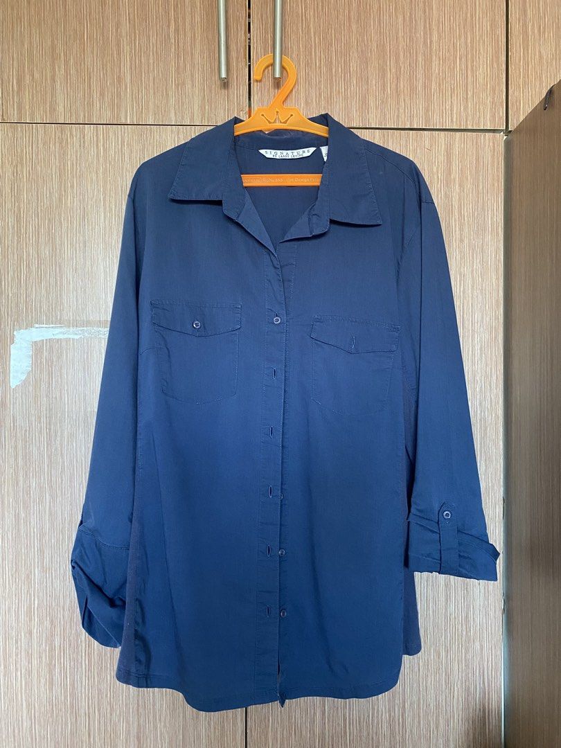 Blue Button-Up Shirt (Category: Blouses) located in Paranaque City. Submitted by declutterbykat (Listing ID 1469179747, Image 1). Description: 🔖 rfs: decluttering 📍 parañaque city 💸 mop: gcash or maya only 🚖 mod: lalamove, grab, or jnt .