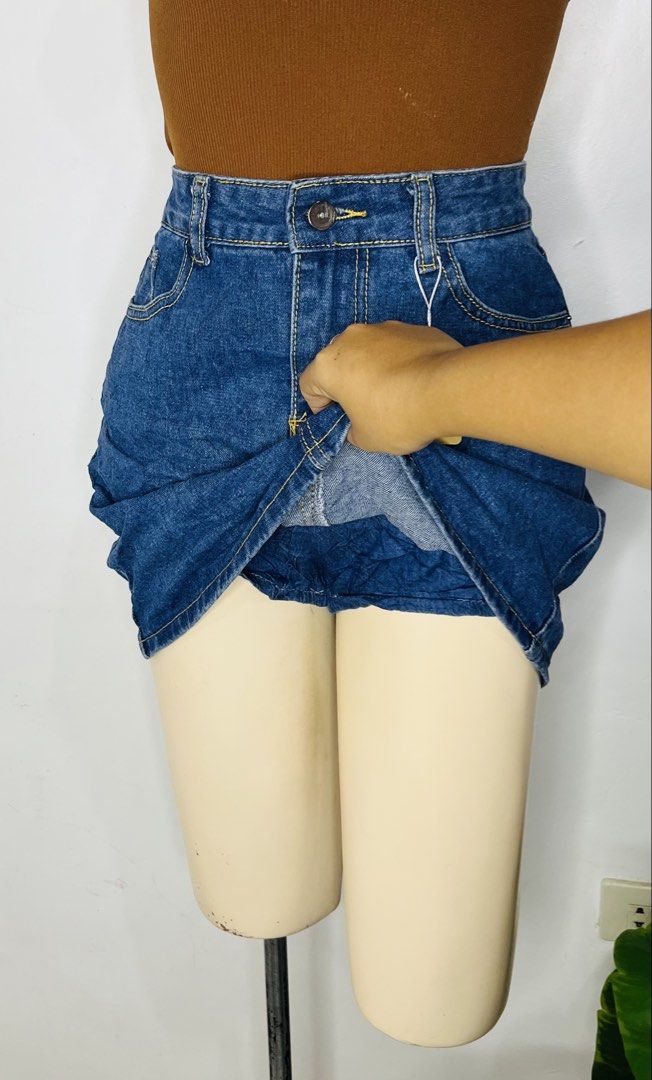 Blue Denim Skort | S 29-30 (Category: Skirts) located in Manila. Submitted by bengirlclothing (Listing ID 1469303055, Image 3). Description: - Size: 29-30 inches - Length: 17 inches -Trendy blue denim skirt with comfy built-in shorts underneath.