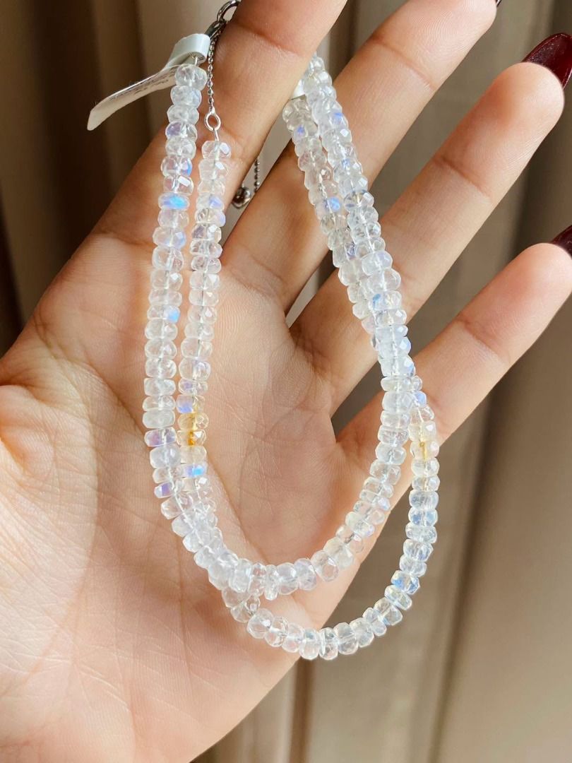 BNEW Rainbow Moonstone Slider Bracelet (Category: Bracelets) located in Baguio. Submitted by asna_taku (Listing ID 1469255655, Image 1). Description: 🌈 BNEW Rainbow Moonstone Slider Bracelet ✨ A little moonlight on your wrist. 🤍 These beautiful faceted rainbow moonstone beads shimmer with enchanting flashes of blue and iridescent colors, creating an effortlessly elegant look. Finished with an adjustable slider design for a comfortable fit, this