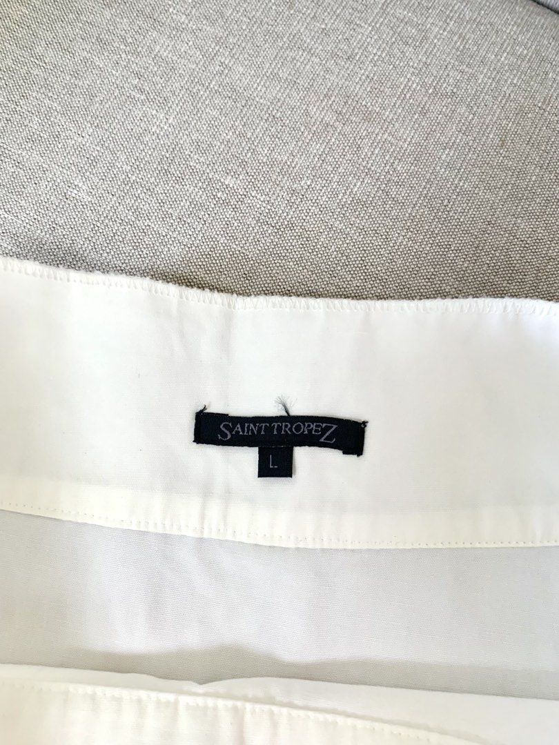 Bnew Saint Tropez white overlap skirt (Category: Skirts) located in Paranaque City. Submitted by shoplovedbya (Listing ID 1469267977, Image 3). Description: ♡ Waist: 30-31 ♡ Hips: 38 ♡ Length: 16 - New, never been worn - L on tag, with adjustable belt - has no inner short but has 100% thick cotton fabric .