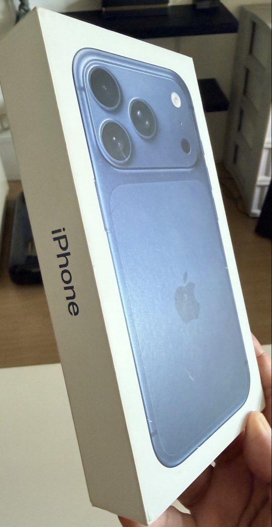 BOX ONLY - Apple iPhone 17 Pro 256GB Deep Blue (Category: iPhone 17 Series) located in Pasig City. Submitted by ymirgm (Listing ID 1469173132, Image 2). Description: Original box packaging.