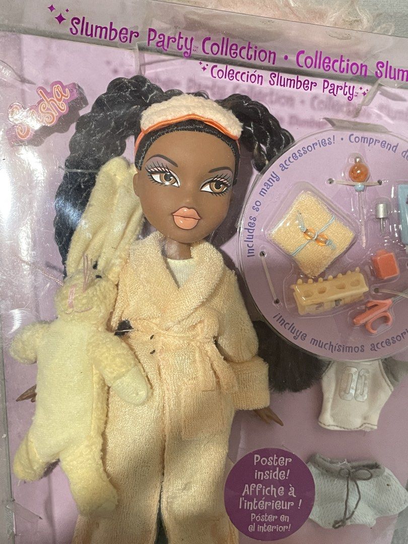 Bratz Slumber Party Sasha Doll(In Box) (Category: Kids Toys) located in Imus. Submitted by pawwwy45 (Listing ID 1469387635, Image 2). Description: - Brand: Bratz (Slumber Party Collection) - Character: Sasha - Condition: Brand new, unopened, and intact original packaging - Inclusions: Plush bunny toy, sleep mask, bathrobe, extra top & bottoms, styling accessories, and a poster - Perfect for gifts and collectors - Location: Imus, Cavite.