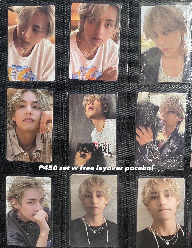 BTS official pc ot7 set / taehyung layover (Category: K-Wave Merchandise) located in Cavite. Submitted by teamkimseokjin (Listing ID 1466353710, Image 1). Description: quittting sale ✨ kindly read additional deets :) — ₱250- ₱450 plus pf & sf — 5 days dop | prio payo — no to sensi (preloved/own collection) — onhand and ready to ship thru jnt rfs: need funds all items are preloved and from my personal collection, minor signs of use may be present.
