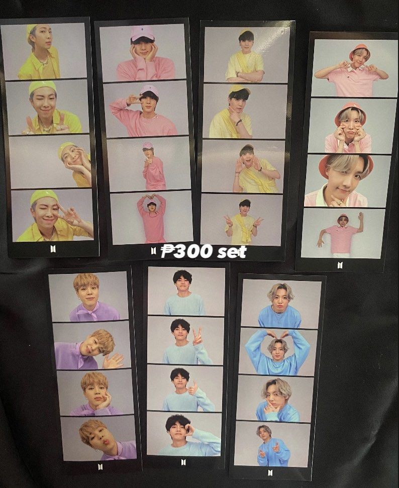 BTS official pc ot7 set / taehyung layover (Category: K-Wave Merchandise) located in Cavite. Submitted by teamkimseokjin (Listing ID 1466353710, Image 2). Description: quittting sale ✨ kindly read additional deets :) — ₱250- ₱450 plus pf & sf — 5 days dop | prio payo — no to sensi (preloved/own collection) — onhand and ready to ship thru jnt rfs: need funds all items are preloved and from my personal collection, minor signs of use may be present.