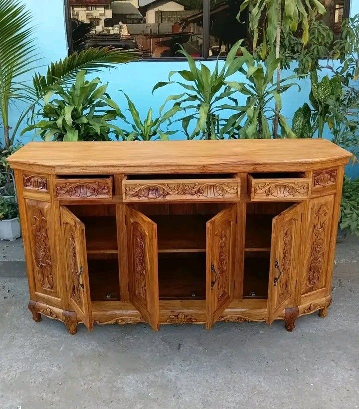 Buffet table (Category: Shelves, Cabinets & Racks) located in Manila. Submitted by carmelites36250 (Listing ID 1469252346, Image 3). Description: Buffet Cabinet made of solid Narra Wood. Restored and revarnished. Price-23, 000 ❤✅ Size L67.5 x W18x H38 inches.
