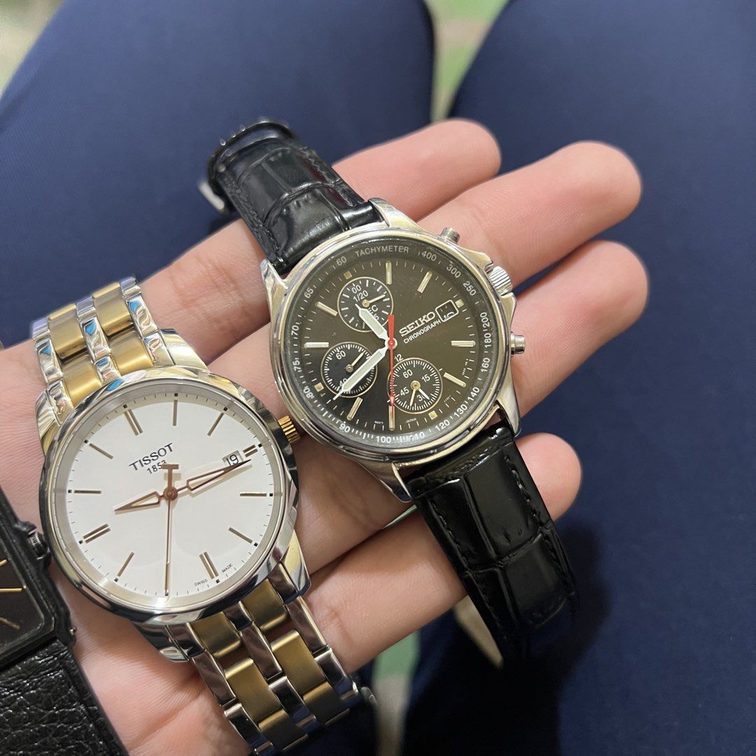 Bundle sale watches (Category: Luxury Watches) located in Manila. Submitted by marcpimentel2323 (Listing ID 1469243446, Image 2). Description: Tissot 1853 Citizen tank Citizen 8200 Seiko chronograph.