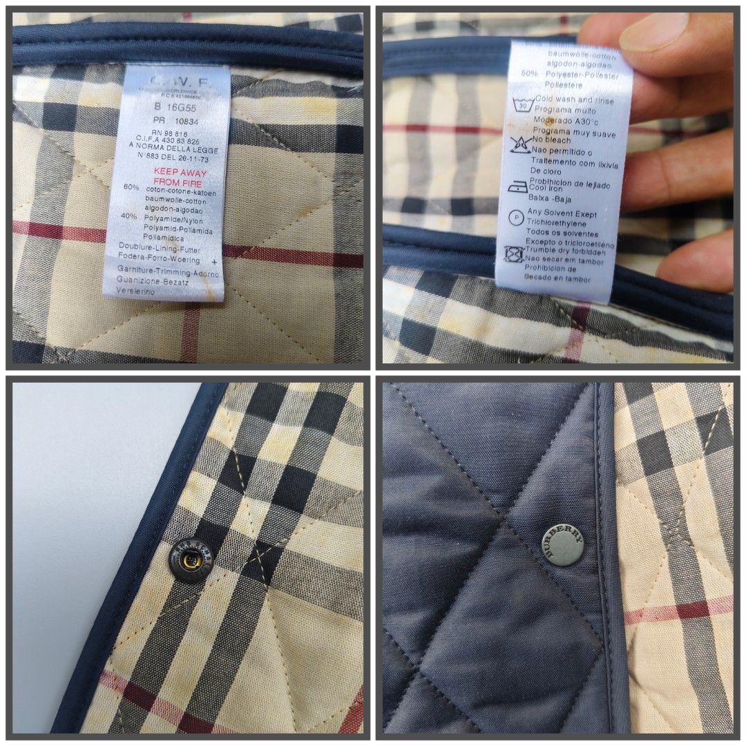 Burberry navy blue plaid lining (authentic) (Category: Coats, Jackets and Outerwear) located in Baguio. Submitted by archival_thrifted.ph. (Listing ID 1469218826, Image 3). Description: FOR SALE‼️ . BURBERRY QUILTED PLAID LINING WOMENS JACKET .💯 AUTHENTIC . EXCELLENT CONDITION .COLOR NAVY BLUE .FIT SMALL TO SEMI MEDIUM .PHP 3500 PLUS SF .❌❌ COP/COD .MOP GCASH . COURIER J&T .BAGUIO AREA .DM FOR SURE BUYER TY.