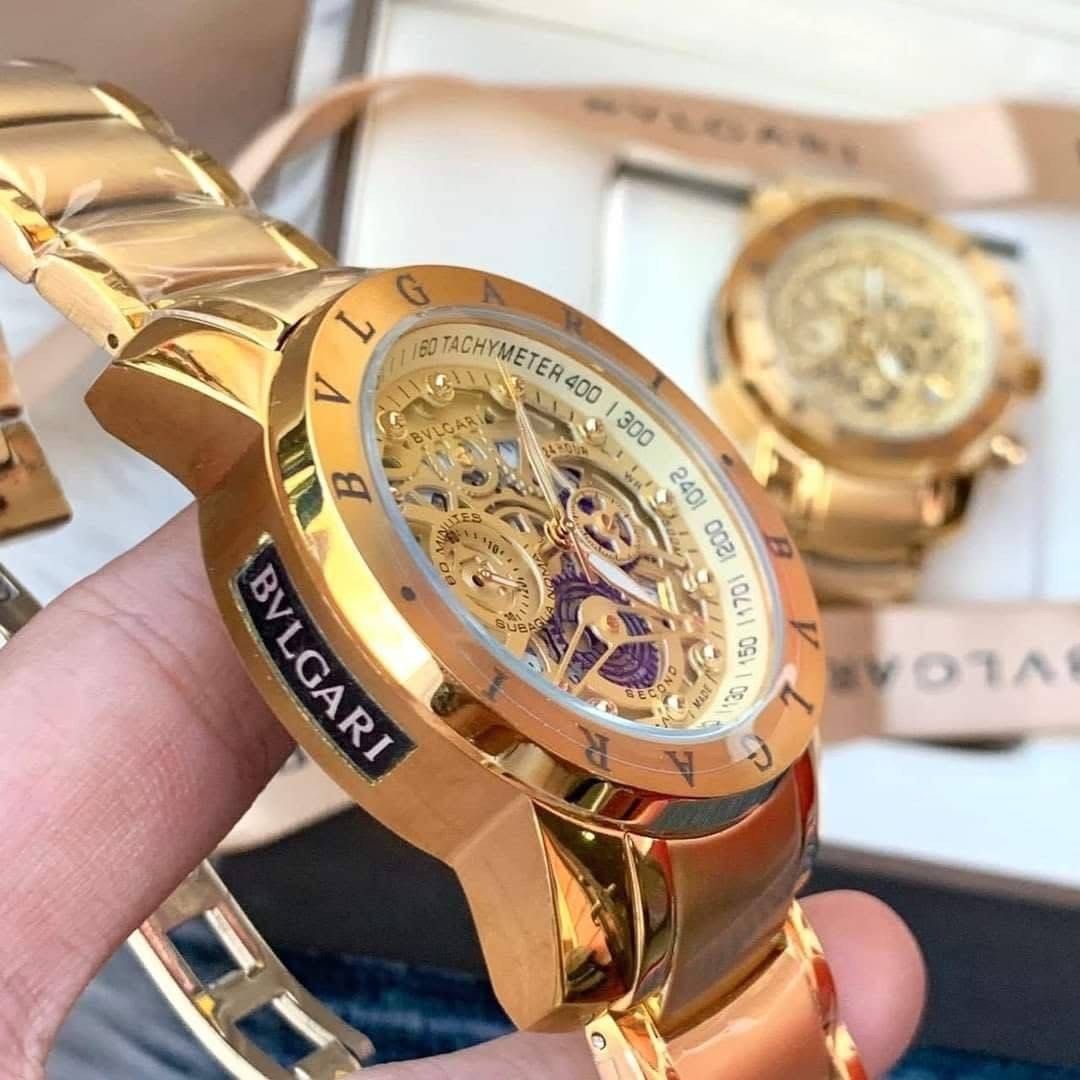 WATCH (Category: Men's Watches) located in Pasig City. Submitted by mdlda (Listing ID 1469348042, Image 1). Description: BVLGARI WATCH - Gold-tone automatic skeleton watch - 40mm - 42mm 2989+sf Declutter.