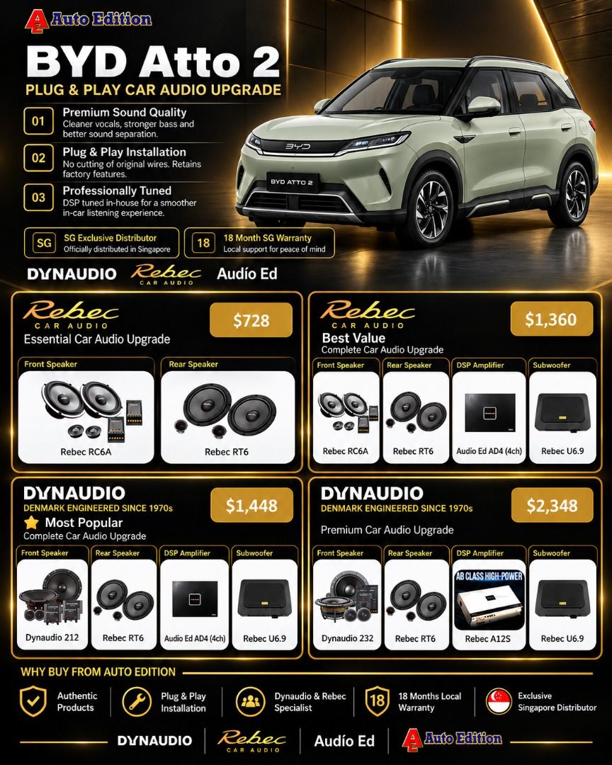 BYD Car Audio Upgrade – Dynaudio & Rebec Plug & Play | Atto 3, M6, Seal ...