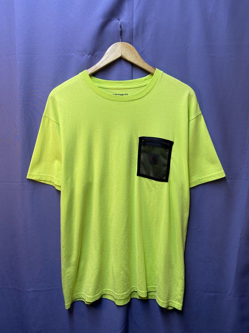 CARHARTR POCKET BRIGHT LIME (Category: Tshirts & Polo Shirts ) located in Makati City. Submitted by drip.poww (Listing ID 1469321354, Image 1). Description: - Authentic Carhartt - Color: Apple green - Size: XL - Dimes: 24x30 - Authentic - Excellent condition - Need wash, fresh from bale - Material: 100% Cotton Please don’t expect too much—these are thrifted (ukay) items. 😊 !!STILL NEGOTIABLE!!.