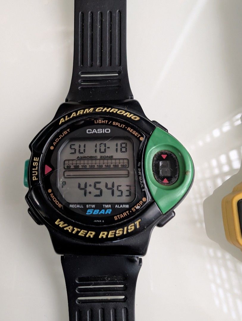 Casio JP-200W Alarm Chrono Pulse Watch (Category: Men's Watches) located in Naga. Submitted by kenshin78 (Listing ID 1469315291, Image 2). Description: - Working - As is from Japan Surplus - Replaced strap and crack on screen.