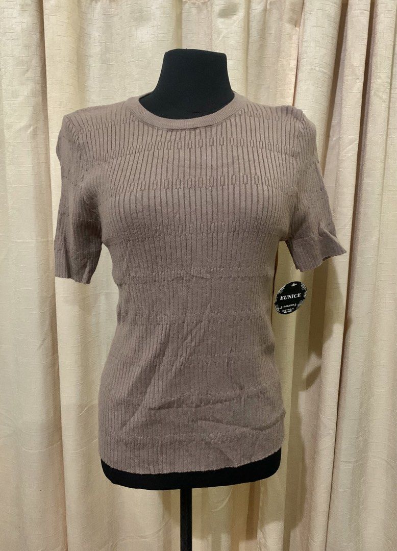 Casual Knitted Blouse (Category: Blouses) located in Cainta. Submitted by vestito_bestida (Listing ID 1469204411, Image 2). Description: ⛔️ACTUAL PHOTO POSTED⛔️ 👉 Brandnew Casual Knitted Blouse 👉 Free size 👉 Brand new with tags attached 👉 Short sleeve, crew neckline, stylish ribbed vertical texture 👉 Material: Stretchable, highly comfortable knit fabric 👉 Flatlay measured using medida 👉 Actual photo posted. 👉 No filter. Colors may vary du