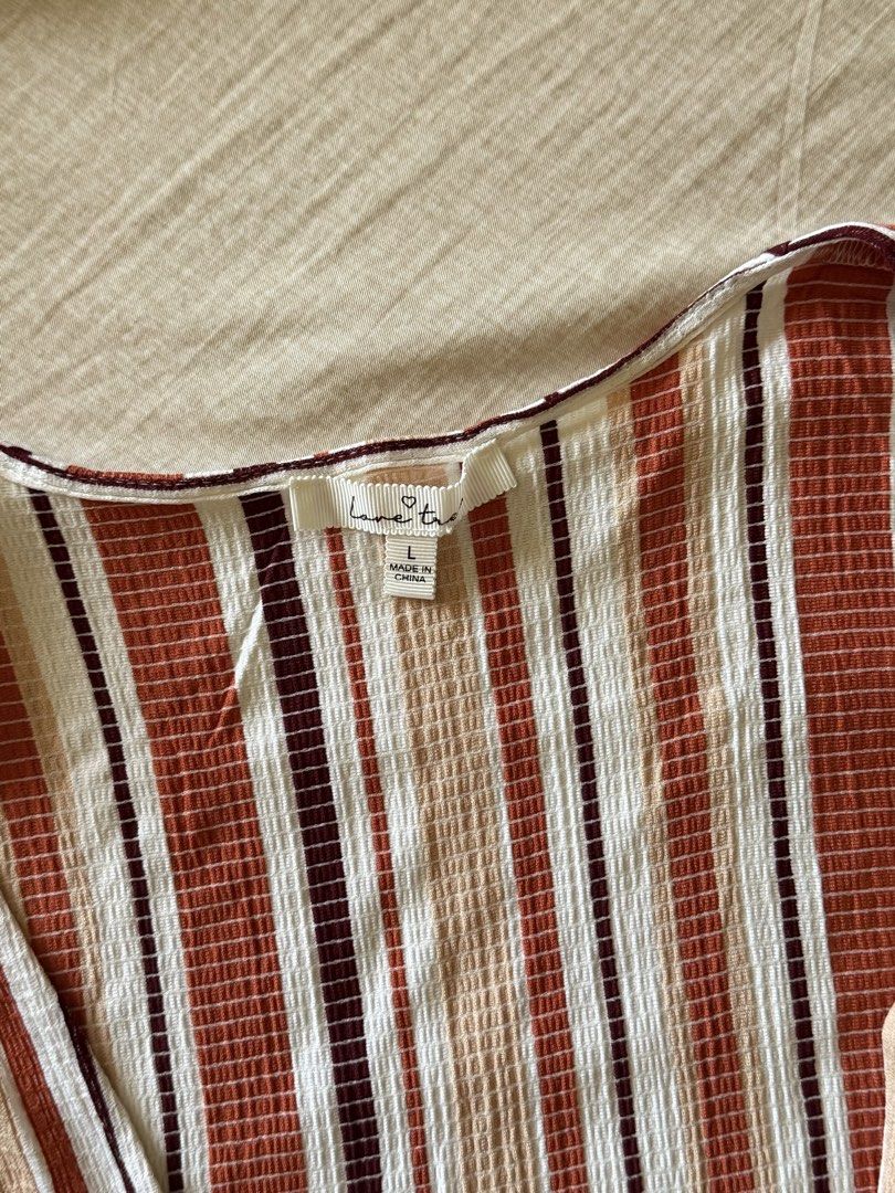 Casual Striped Tie-Front Crop Top (Category: Coats, Jackets and Outerwear) located in Paranaque City. Submitted by shopsuey.2021 (Listing ID 1469236766, Image 2). Description: Used once as a dress cardigan.