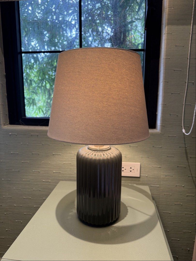 Ceramic Table Lamp with Two Lampshade Options (Category: Lighting) located in Manila. Submitted by moscloset (Listing ID 1469248097, Image 3). Description: Authentic Solano Table Lamp - Has 2 lampshades to fit your mood and aesthetic - one in cream and another in a beautiful pleated paisley fabric - Barely used, excellent condition (9.5/10) - 2 pieces available! Can sell at a bundle discount if buying as a pair - RFS: Redecorating - Measurements: