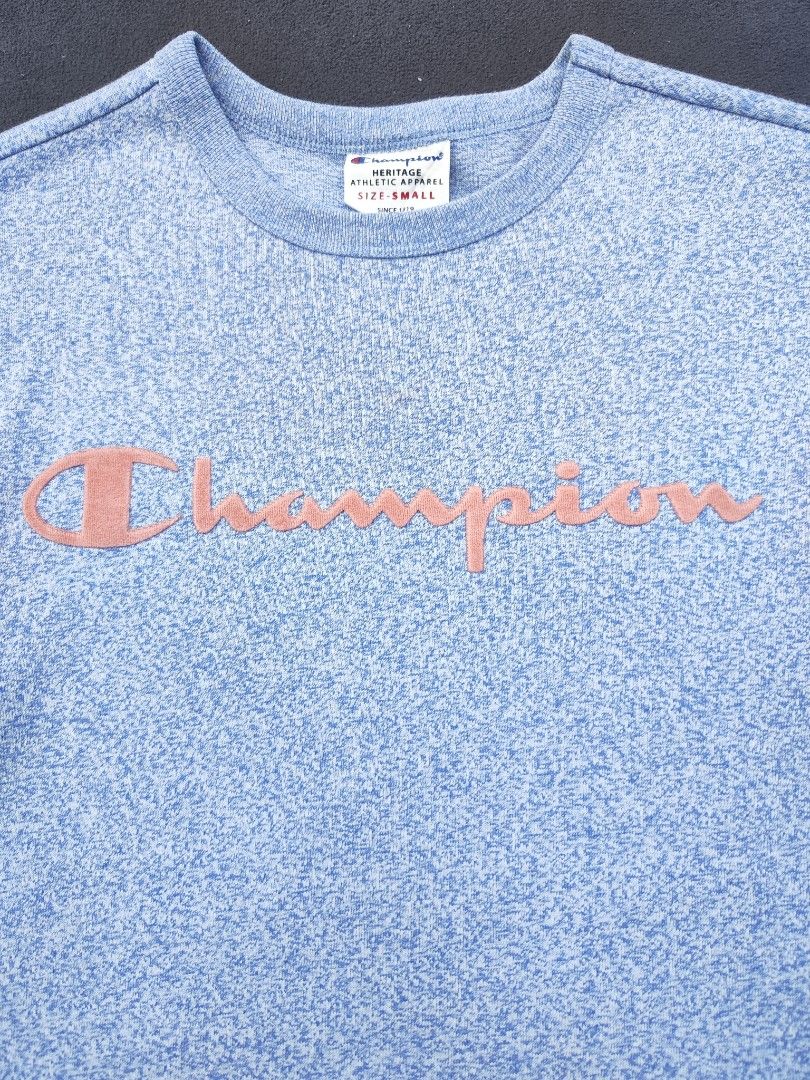 Champion Heritage Teal Tee (Category: Tshirts & Polo Shirts ) located in Bulacan. Submitted by emilj23 (Listing ID 1469169157, Image 2). Description: Champion Heritage Teal Tee Size S on tag L 27 W 17 Condition 9/10 Color rate 9/10 Issue Stain.
