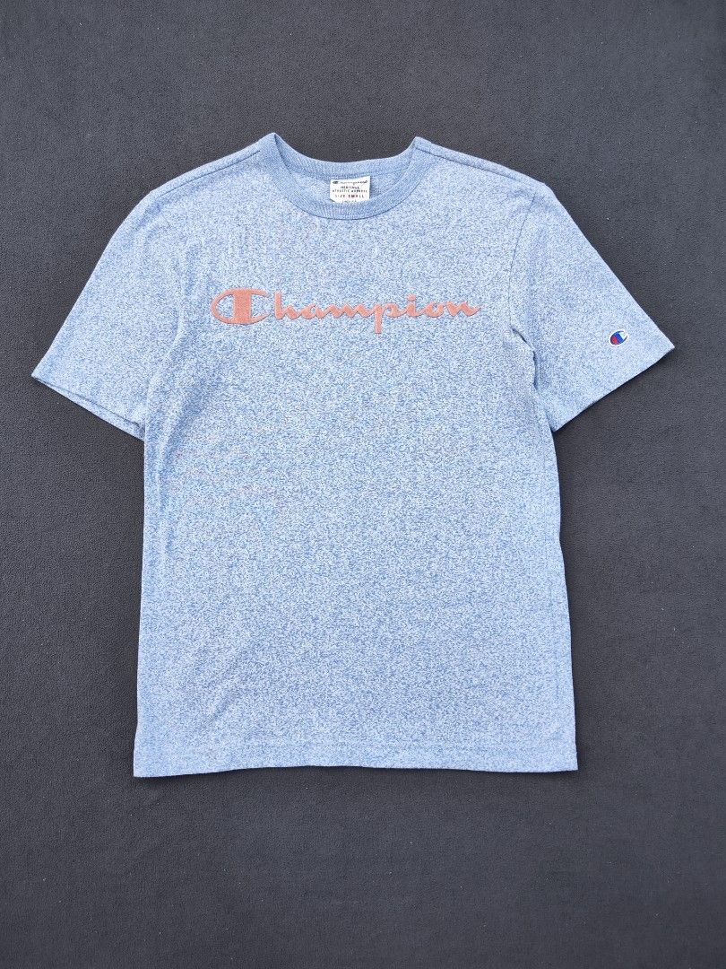 Champion Heritage Teal Tee (Category: Tshirts & Polo Shirts ) located in Bulacan. Submitted by emilj23 (Listing ID 1469169157, Image 1). Description: Champion Heritage Teal Tee Size S on tag L 27 W 17 Condition 9/10 Color rate 9/10 Issue Stain.