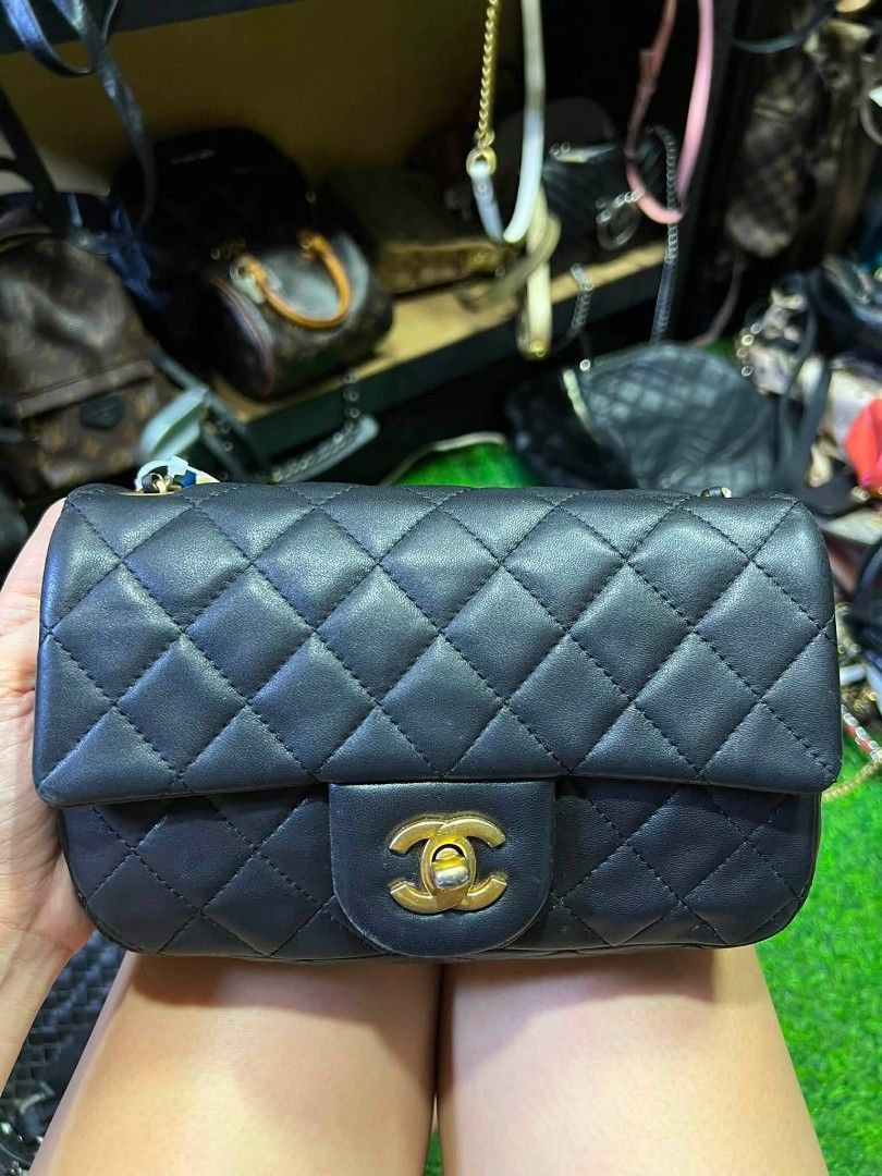Chanel classic mini rectangular black lambskin pearl crush (Category: Luxury Bags & Wallets) located in Manila. Submitted by ukay_finds9.9 (Listing ID 1469258011, Image 1). Description: open for counter offer.