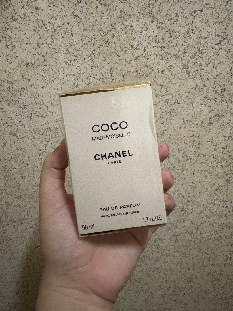 Chanel Coco Mademoiselle Eau De Parfum 50ml (Category: Fragrance & Deodorants) located in Dasol. Submitted by jannahbeatriceee (Listing ID 1469314325, Image 1). Description: - Item: Chanel Coco Mademoiselle Eau De Parfum - Size: 50ml bottle - Condition: unsealed to lc but never used, box has noticeable dent - Price still negotiable but no lowballing.