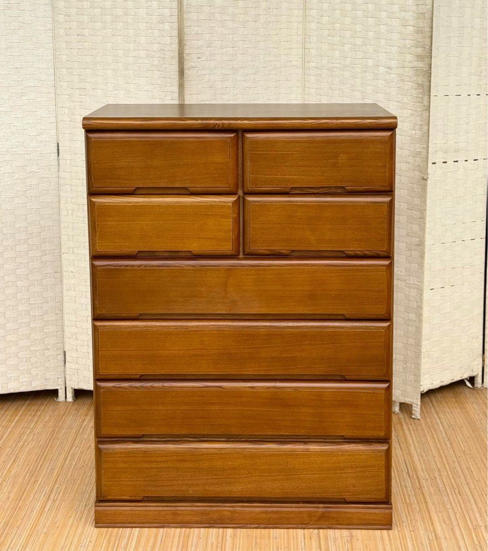 Chest Drawer (Category: Shelves, Cabinets & Racks) located in Manila. Submitted by elliefurnies31 (Listing ID 1469299465, Image 1). Description: JAPAN SURPLUS SOLID WOOD CHEST DRAWER IN GOOD CONDITION SIZE: 43.5H x 31L x 17.5W inches.