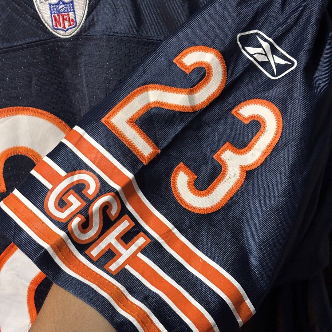 Chicago Bears Devin Hester Reebok Jersey Size M (Category: Activewear) located in Caloocan City. Submitted by bonsatocha43876 (Listing ID 1469317533, Image 3). Description: - Team: Chicago Bears - Player: Devin Hester (#23) - Color: Navy Blue - Brand/Tagging: Reebok Equipment - Size: Medium (Width: 22 inches, Length: 32 inches) - Details: Number 23 and GSH logo on sleeves - Material: 100% polyester, made in Guatemala.