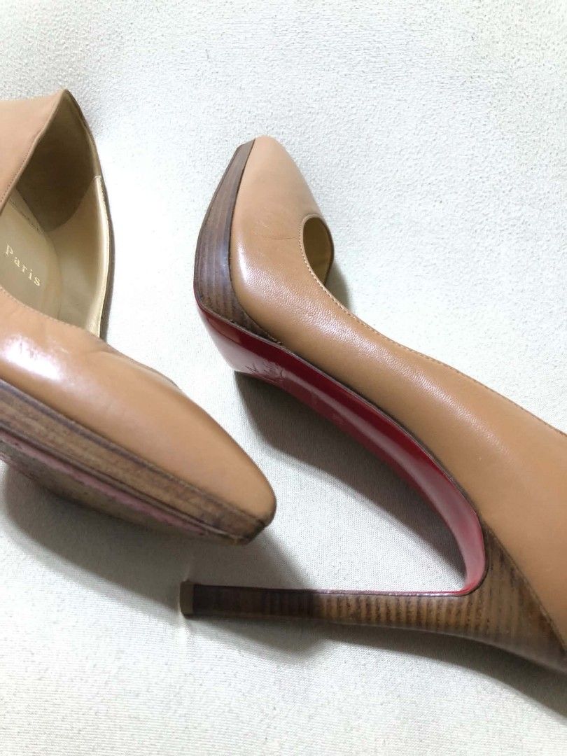 Christian Louboutin (Category: Sneakers & Footwear) located in Cavite. Submitted by redkey27 (Listing ID 1469245731, Image 2). Description: Christian Louboutin Beige Leather Pigalle Plato Pumps Size 38 Good condition.