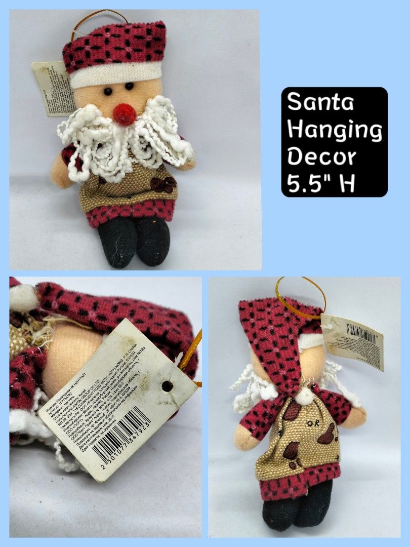 Christmas Hanging Ornaments (Category: Plushies & Soft Toys) located in Baguio. Submitted by toys_of_yesteryear (Listing ID 1469199288, Image 3). Description: 📌loc. Baguio 📌Price: 150.00 each + sf ✅Christmas hanging ornaments. Jp Surplus Like new Actual photos. Buy as is Mop: Gcash Mod: J&T.