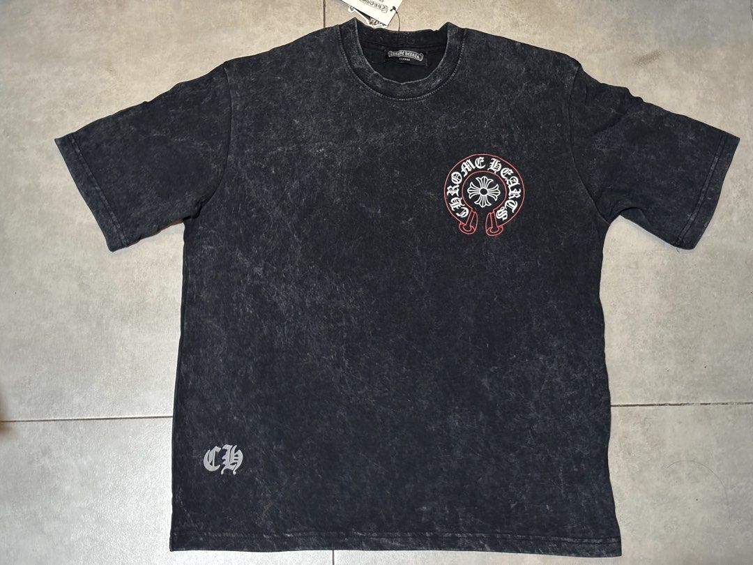 Chrome Hearts Black Acid Wash Tee (Category: Tshirts & Polo Shirts ) located in Mandaluyong City. Submitted by marcuscsul50173 (Listing ID 1469265199, Image 1). Description: brandnew size: XL (runs small) rfs: not my size fitted only price: 550 (negotiable) 📍mandaluyong city for pickup, lalamove (buyer pays sf), or meetups at megamall/rockwell/makati circuit/shang-rila ortigas.