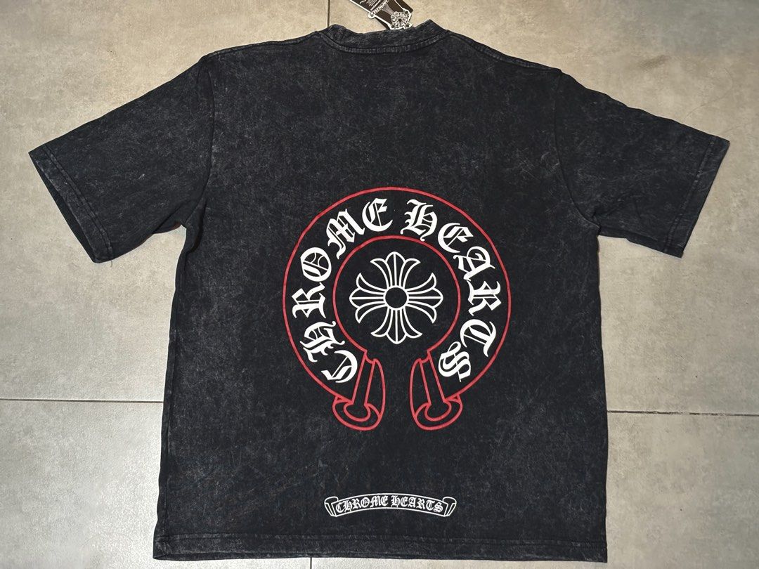 Chrome Hearts Black Acid Wash Tee (Category: Tshirts & Polo Shirts ) located in Mandaluyong City. Submitted by marcuscsul50173 (Listing ID 1469265199, Image 2). Description: brandnew size: XL (runs small) rfs: not my size fitted only price: 550 (negotiable) 📍mandaluyong city for pickup, lalamove (buyer pays sf), or meetups at megamall/rockwell/makati circuit/shang-rila ortigas.