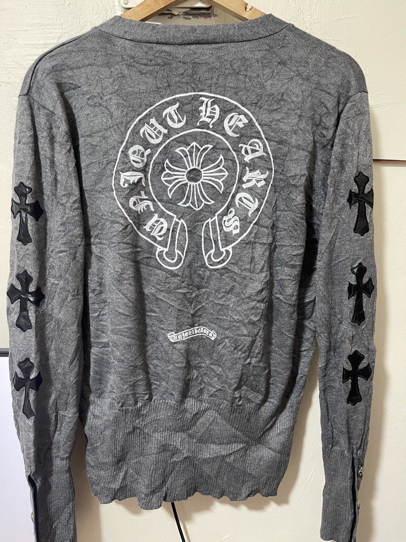 Chrome hearts cardigan for men size Large (Category: Luxury Apparel) located in Marikina City. Submitted by joshuaades21107 (Listing ID 1469190677, Image 3). Description: Chrome hearts cardigan for men Size large Leather patch Excellent condition No tags Off! Good for psg only .