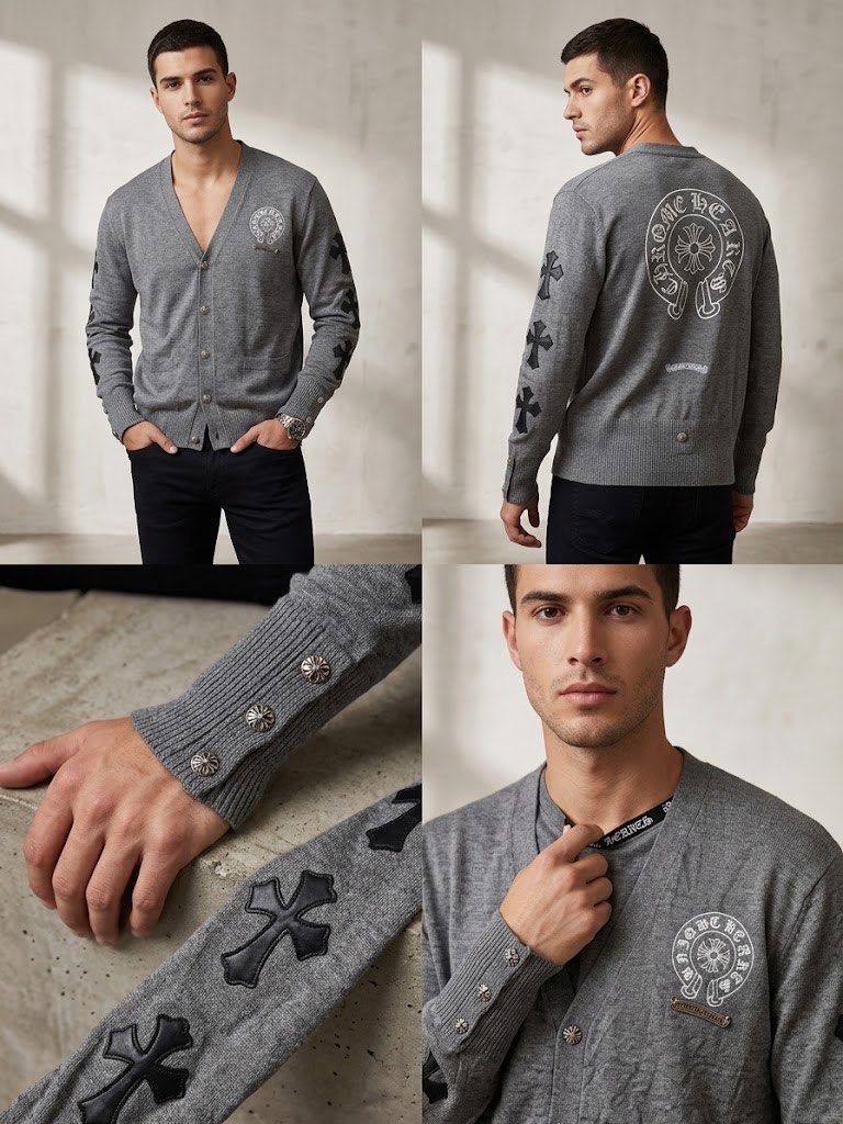 Chrome hearts cardigan for men size Large (Category: Luxury Apparel) located in Marikina City. Submitted by joshuaades21107 (Listing ID 1469190677, Image 1). Description: Chrome hearts cardigan for men Size large Leather patch Excellent condition No tags Off! Good for psg only .