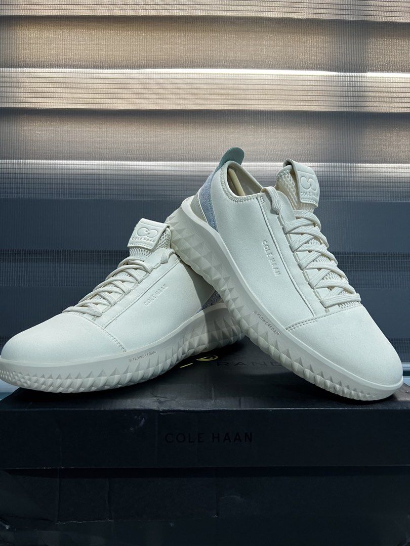 Cole Haan Generation ZERØGRAND II Birch White (Category: Sneakers) located in Valenzuela. Submitted by abajabajabaja (Listing ID 1469323960, Image 3). Description: - Brand: Cole Haan Generation ZERØGRAND II - Color: Birch White with subtle blue heel pull loop - Size: Women's 8W - Sole: Eco-friendly FlowerFoam made from natural dandelion rubber - Condition: Brand new, fresh out of the box - Inclusions: Original box included - Ideal for: Daily trai