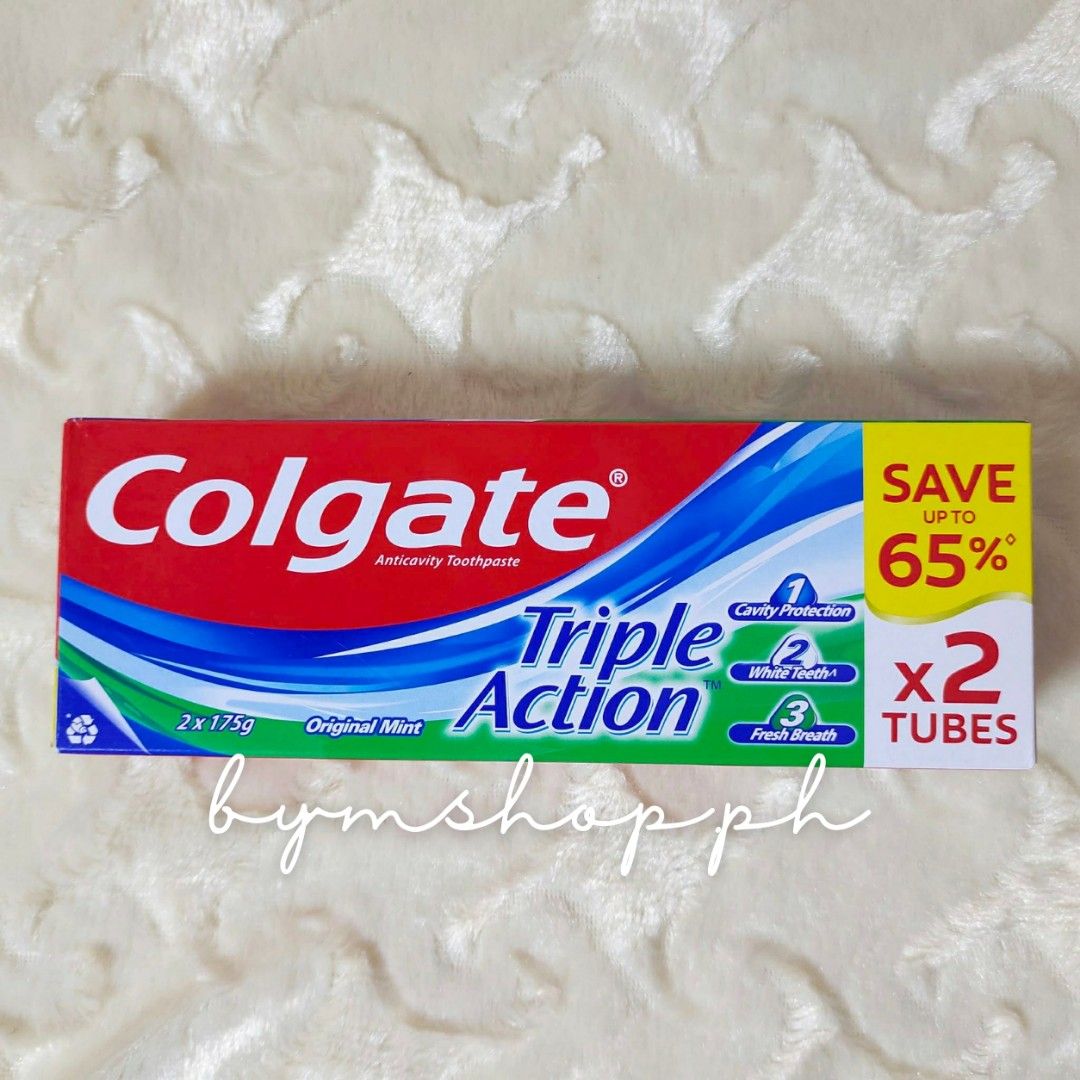 COLGATE TRIPLE ACTION (175g x 2tubes) (Category: Oral Care) located in Manila. Submitted by bymshop (Listing ID 1469385523, Image 1). Description: .