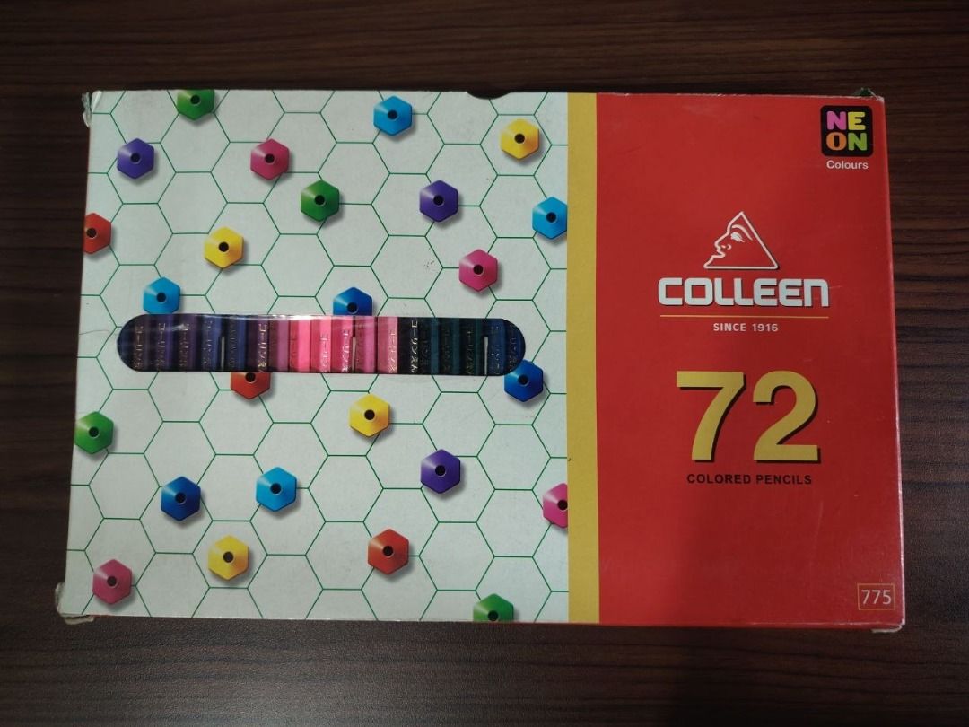 Colleen 72 Colored Pencils Set (Category: Stationery & School Supplies) located in San Mateo. Submitted by carl_240 (Listing ID 1469188595, Image 1). Description: - Missing 2 Pencils 70/72 pencils available - Features a vibrant mix of neon shades, blues, greens, yellows, reds, and browns - All 70 pencils included, neatly arranged in two layers inside the original box - Ideal for drawing, sketching, school projects, and adult coloring books - Exce