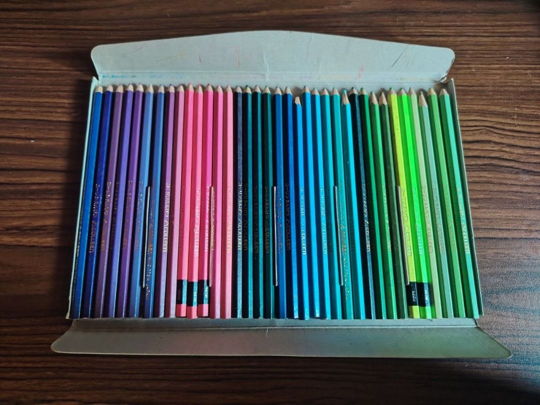 Colleen 72 Colored Pencils Set (Category: Stationery & School Supplies) located in San Mateo. Submitted by carl_240 (Listing ID 1469188595, Image 2). Description: - Missing 2 Pencils 70/72 pencils available - Features a vibrant mix of neon shades, blues, greens, yellows, reds, and browns - All 70 pencils included, neatly arranged in two layers inside the original box - Ideal for drawing, sketching, school projects, and adult coloring books - Exce