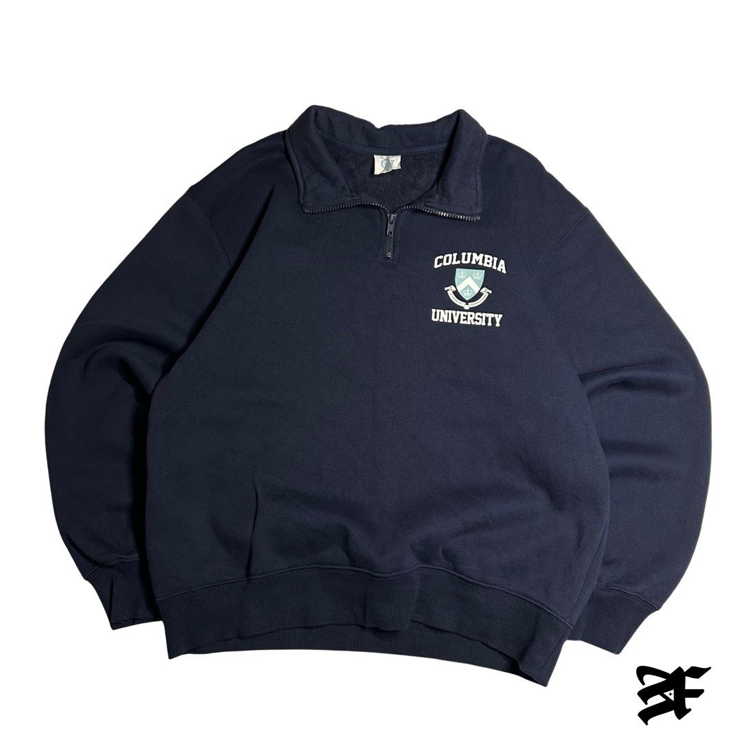Columbia University Quarterzip (Category: Tshirts & Polo Shirts ) located in Antipolo. Submitted by wvyfrnds (Listing ID 1469168665, Image 1). Description: Columbia University Quarterzip Size: M Color: NavyBlue Dimensions (Inches): Length: 25 Width: 22 Color Rate: 9/10 Issues - NONE 395 PLUS SF.