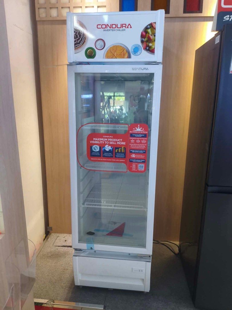 CONDURA BEVERAGE COOLER (Category: Refrigerators and Freezers) located in Quezon City. Submitted by annys.online (Listing ID 1469322034, Image 1). Description: Condura Beverage Coolers Anti Moist Crystal Clear Low-E Glass Door No frost technology Inverter Technology Air circulating fan and Multi-air Flow Lock and Key for Safety LED Light Roller Wheels Electric Thermostat CCH - 78NF - 19,200 non inverter CCH -78NFI - 23,200 inverter CCH-114NFI - 2