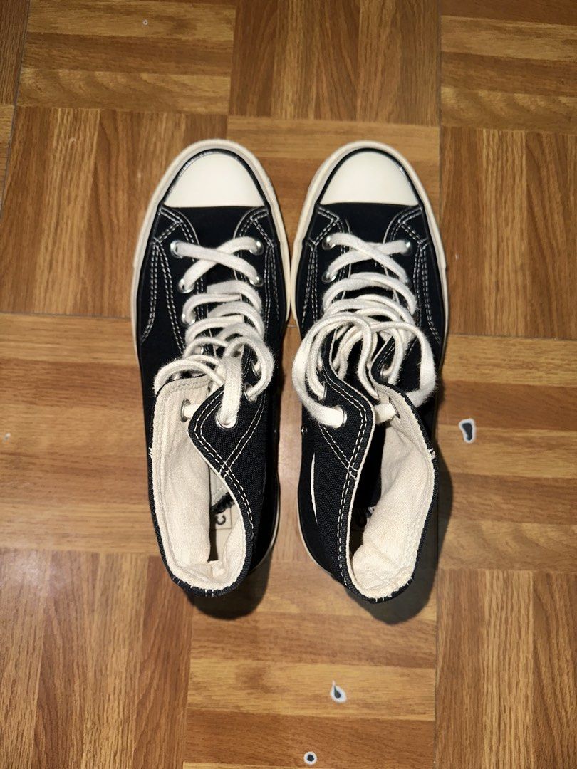 Converse Chuck 70 High Top Black (Category: Sneakers) located in Las Pinas. Submitted by rcparama (Listing ID 1469270083, Image 1). Description: - Authentic Converse Chuck 70 High Tops - Color: Classic Black & Egret White - Size: US Men's 6 / Women's 8 / UK 6 / EUR 39 - Condition: Uppers are very clean, soles show minor wear.