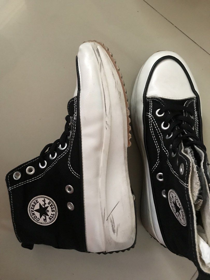 Converse Chuck Taylor All Star Platform High Top Sneakers (Category: Sneakers) located in Imus. Submitted by mrsz3r0 (Listing ID 1469205170, Image 2). Description: - Brand: Converse - Style: Black & White High-Top Platform Sneakers - Size: 37 (marked on sole) - Material: Classic canvas upper with rubber platform midsoles and jagged outsoles - Details: Traditional lace-up front, silver-tone eyelets, and round toe with black piping - Condition: Nor