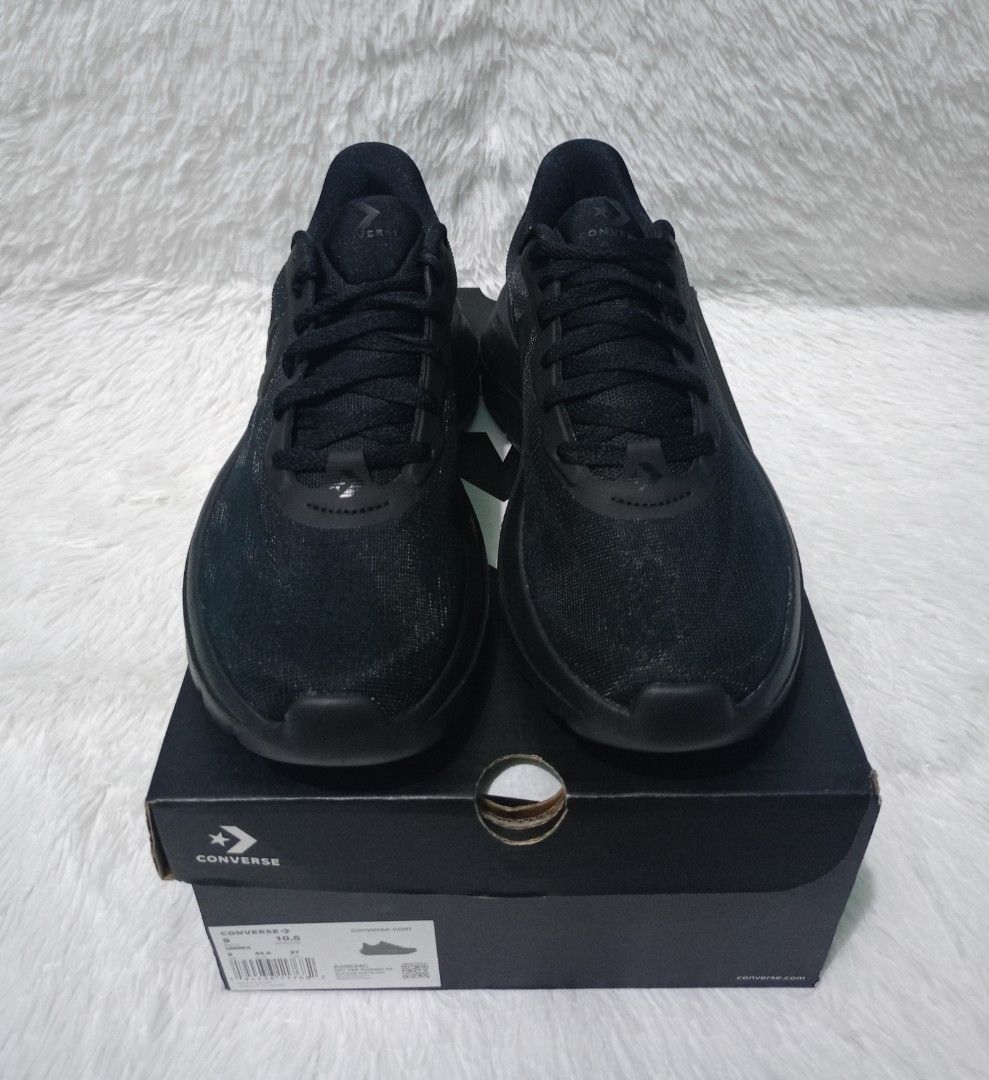 Converse Day One Runner Ox Black Size US 9 (Category: Sneakers) located in Manila. Submitted by mon_162021 (Listing ID 1469350887, Image 2). Description: -Mens 9&9.5 - Brand: Converse Day One Runner Ox - Color: All Black - Condition: Never worn outside, pristine condition - Size: Men's US 9 / Women's US 10.5 / EUR 42.5 - Style Code: A20634C - Features: Completely clean uppers and thick textured soles - Inclusion: Original box with matching label 