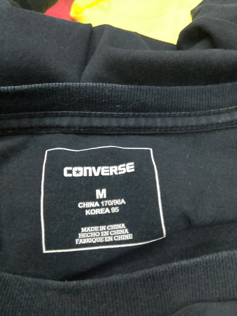 Converse Remastered Essentials Black T-Shirt Size M (Category: Tshirts & Polo Shirts ) located in Midsayap. Submitted by jarethshop (Listing ID 1469324407, Image 3). Description: - Brand: Converse Remastered Essentials - Color: Solid Black - Size: M (China 170/96A / Korea 95) - Material: 100% Cotton, soft and comfortable feel - Fit: Standard fit, short sleeves, crew neck - Details: Small woven label at the hem - Condition: Brand new - Perfect eve