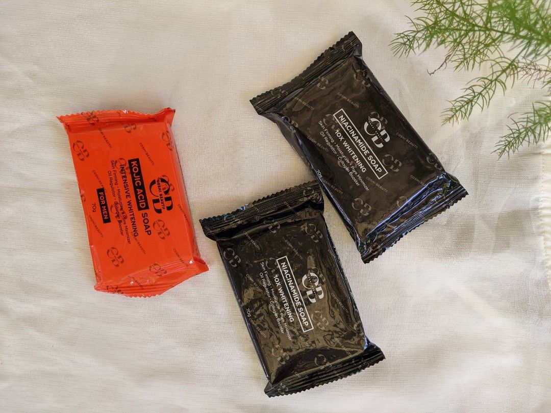 Cosmi beauty soap (Category: Bath) located in Quezon City. Submitted by kiesentials (Listing ID 1469224125, Image 1). Description: Cosmi Beautii Soap Bundle Set (3 Bars - 70g each) ✨ • Total Quantity: 3 Soap Bars (Brand New & Sealed) • Package Includes: - 1x Cosmi Beautii Kojic Acid Soap Intensive Whitening (For Men) - 70g - 2x Cosmi Beautii Niacinamide Soap 10X Whitening - 70g • Benefits: Intensive whitening, pore minimizer, oil control, hydrate