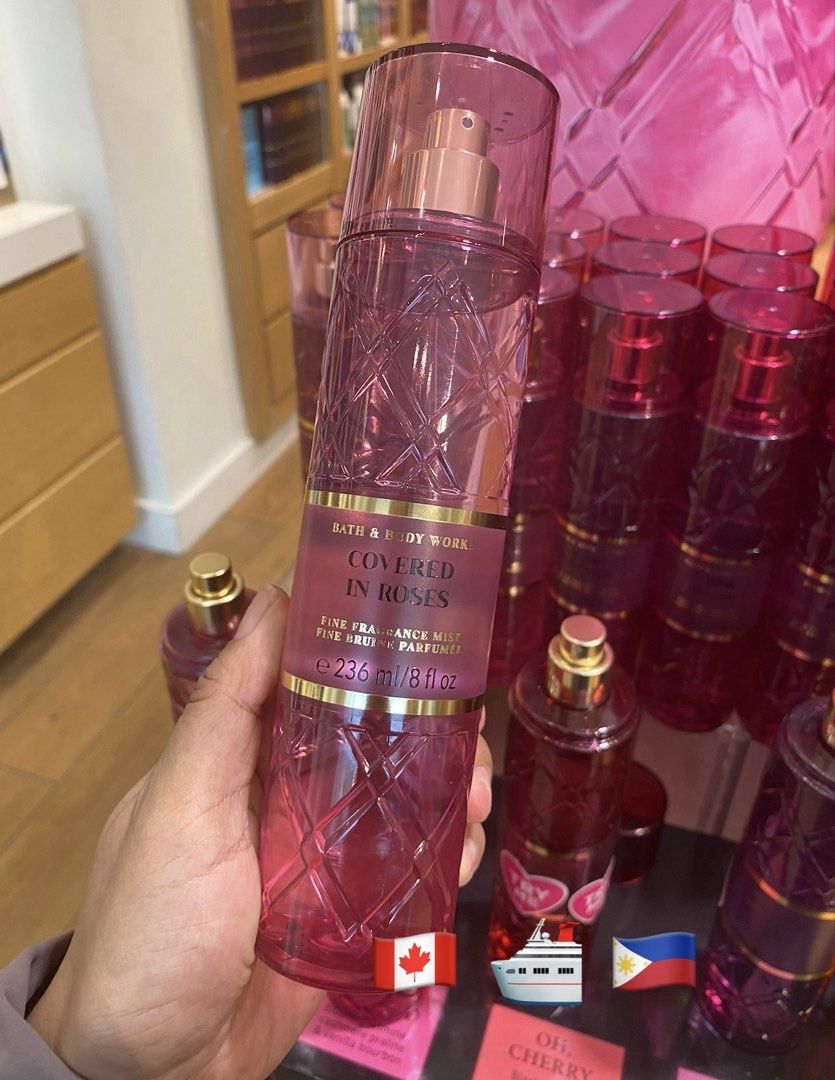 Covered in Roses Fragrance mist (Category: Fragrance & Deodorants) located in Balungao. Submitted by kateee21 (Listing ID 1469169119, Image 1). Description: 📌📌📌 Available PINAS 🇵🇭 ON HAND 🛳 Shipped from Canada 🇨🇦 to Philippines 🇵🇭 via sea cargo 📦; Local Shipping fee c/o buyer ✅ 💯 Original/ Authentic Bath and Body Works Canada 🇨🇦 store bought.