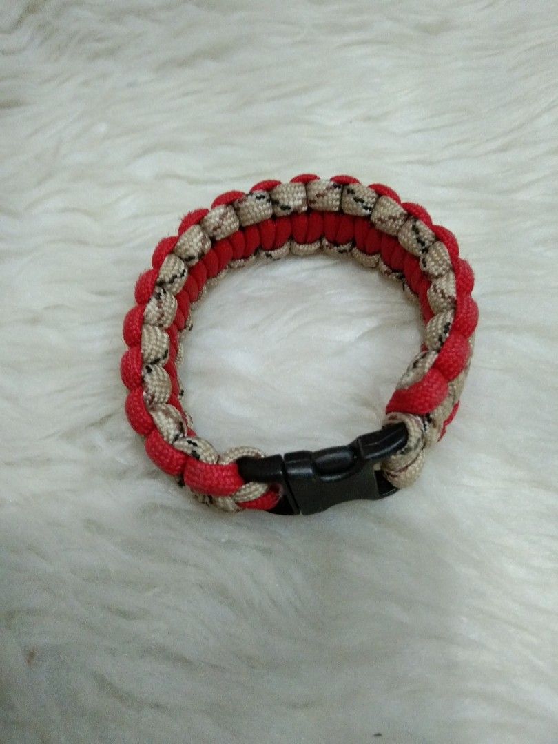 Cream red parachord bracelet (Category: Bracelets) located in Quezon City. Submitted by eidorableshop (Listing ID 1469392738, Image 1). Description: .