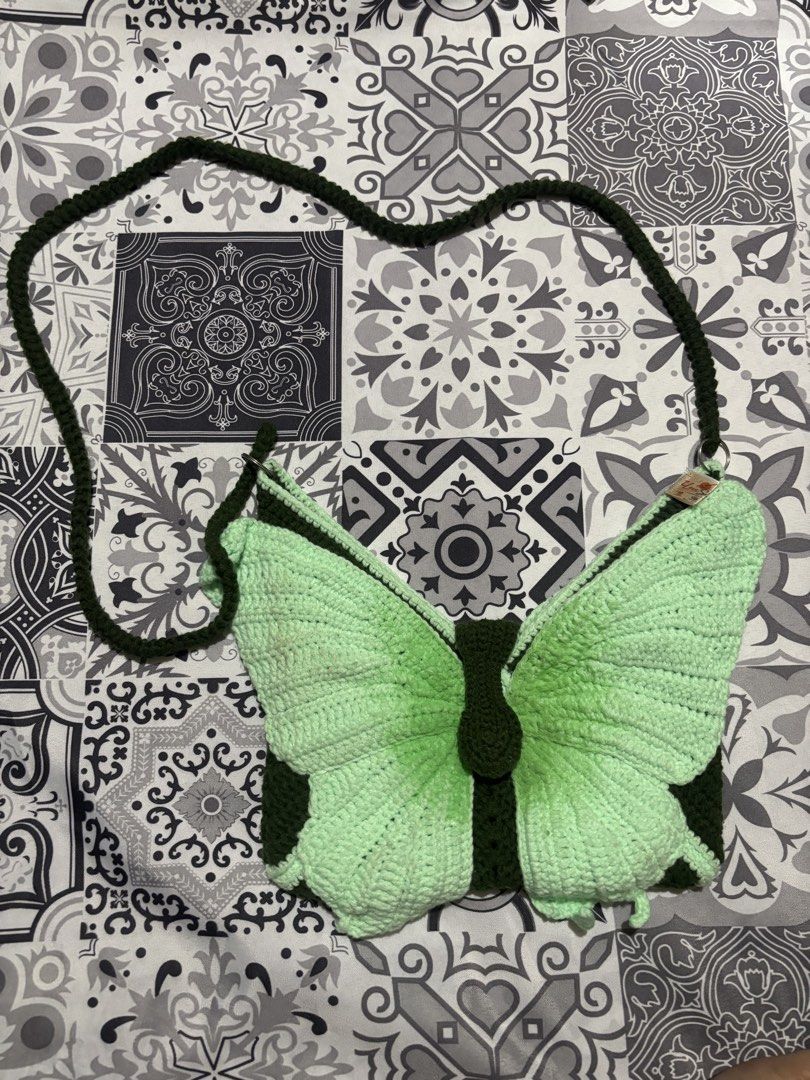 Crochet Butterfly Sling and Shoulder Bag (Category: Cross-body Bags) located in Marikina City. Submitted by shanctuarykrrt (Listing ID 1469358214, Image 2). Description: Adjustable sling. .
