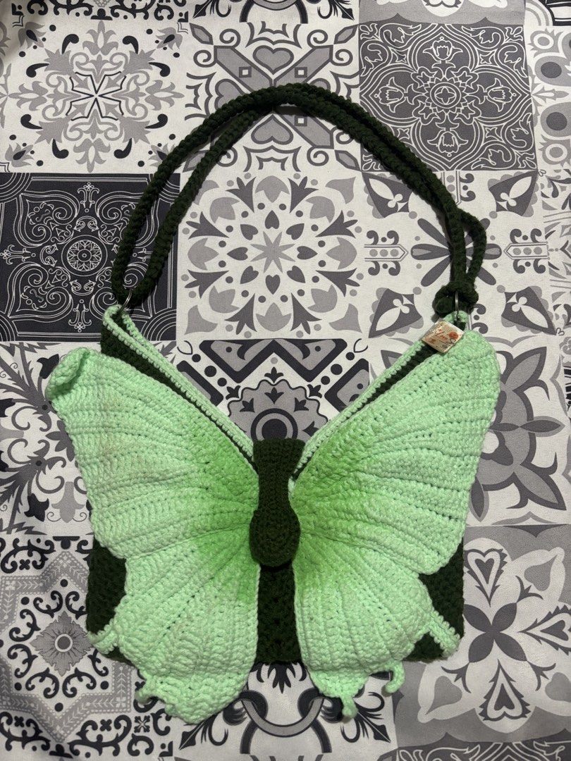 Crochet Butterfly Sling and Shoulder Bag (Category: Cross-body Bags) located in Marikina City. Submitted by shanctuarykrrt (Listing ID 1469358214, Image 1). Description: Adjustable sling. .
